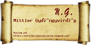 Mittler Gyöngyvirág névjegykártya